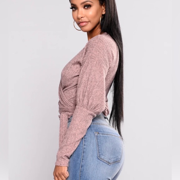 Mauve Wrap Top - Fashion Nova - Picture 2 of 3
